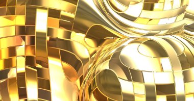 Metalik panel dokusunun 3 boyutlu çizimi. Renkli, parlak, soyut duvar kağıdı. Geometrik teknolojik parlak yansıtıcı arka plan. Yaratıcı parlak kavramsal arkaplan.