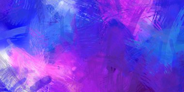 Soyut arkaplanda pürüzlü fırça darbeleri. Fırça boyası. Renkli boya darbeleri. Eşsiz duvar sanatı. Tuvaldeki modern sanat. Renkli çağdaş sanat eserleri.