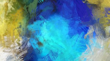 Soyut arkaplanda pürüzlü fırça darbeleri. Fırça boyası. Renkli boya darbeleri. Eşsiz duvar sanatı. Tuvaldeki modern sanat. Renkli çağdaş sanat eserleri.
