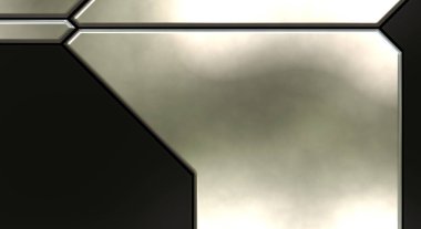 Üç boyutlu metalik doku. Uzay gemisi desenli yüzey. Aydınlık ve karanlık paneller. Fütürist soyut duvar kağıdı. Geometrik teknolojik yansıtıcı arkaplan.