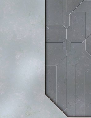 Katmanlı paneller. Fütürist soyut duvar kağıdı. Geometrik teknolojik yansıtıcı arka plan 3D metalik doku. Uzay gemisi desen yüzeyi.