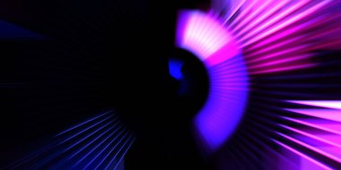 Hareketli kavramsal duvar kağıdı. Grafik dijital illüstrasyon. Parlayan neon ışıkları. Parlak sunum tasarım şablonu. Soyut arkaplan. Dönen ışık ışınları. 