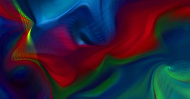 Hareketli girdapların soyut çizimi. Titreşimli renkli kıvrımların dönen akışı. Kıvrımlı ve kıvrımlı arka plan ve çizgiler. Garip duvar kâğıdı tasarımı. Dalgalanma arkaplanı.