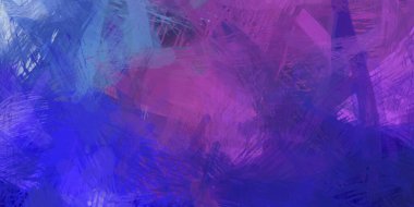 Soyut arkaplanda pürüzlü fırça darbeleri. Fırça boyası. Renkli boya darbeleri. Eşsiz duvar sanatı. Tuvaldeki modern sanat. Renkli çağdaş sanat eserleri.