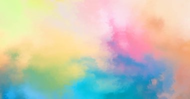 Modern fırça darbeleri. Poster, duvar sanatı, afiş, kart, kitap kapağı veya ambalaj için rahatlatıcı kompozisyonun yumuşak renkli çizimi. Pastel renklerle suluboya. 