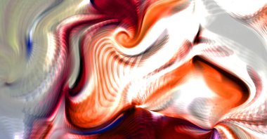 Hareketli girdapların soyut çizimi. Titreşimli renkli kıvrımların dönen akışı. Kıvrımlı ve kıvrımlı arka plan ve çizgiler. Garip duvar kâğıdı tasarımı. Dalgalanma arkaplanı.