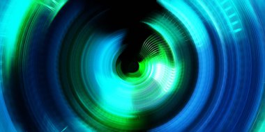 Fotoğraf makinesi konsepti. Soyut arkaplan. Dönen ışık ışınları. Hareketli kavramsal duvar kağıdı. Grafik dijital illüstrasyon. Parlayan neon ışıkları. Parlak sunum tasarım şablonu.