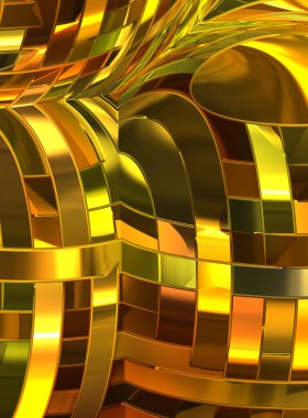 Metalik panel dokusunun 3 boyutlu çizimi. Renkli, parlak, soyut duvar kağıdı. Geometrik teknolojik parlak yansıtıcı arka plan. Yaratıcı parlak kavramsal arkaplan.