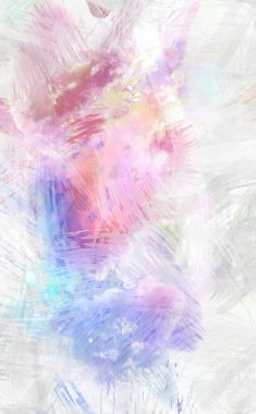 Soyut arkaplanda pürüzlü fırça darbeleri. Fırça boyası. Renkli boya darbeleri. Eşsiz duvar sanatı. Tuvaldeki modern sanat. Renkli çağdaş sanat eserleri.