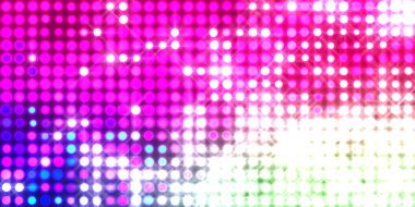 Parlak desenli duvar kağıdı. Sahne ışıkları olan renkli ışıkların ihtişamlı arkaplanı. Parlayan ışıklar siyah arka planda parti izleri. Sahne veya stadyum ışıklarının dijital illüstrasyonu. 