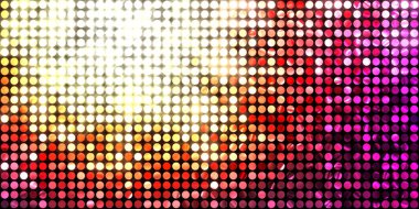 Parlayan ışıklar siyah arka planda parti izleri. Sahne veya stadyum ışıklarının dijital illüstrasyonu. Parlak desenli duvar kağıdı. Sahne ışıkları ile renkli ışıkların ihtişamlı arkaplanı.