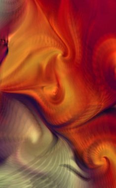 Hareketli girdapların soyut çizimi. Titreşimli renkli kıvrımların dönen akışı. Kıvrımlı ve kıvrımlı arka plan ve çizgiler. Garip duvar kâğıdı tasarımı. Dalgalanma arkaplanı.