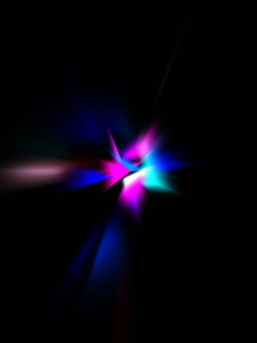 Parlayan ışıkları hareket ettirmenin havalı arka planı. Tasarımınız için canlı renkli bir portal şablonu. Işık ışınları ve hareket halindeki ışıldayan parçacıklar bir solucan deliği şekli oluşturuyor..