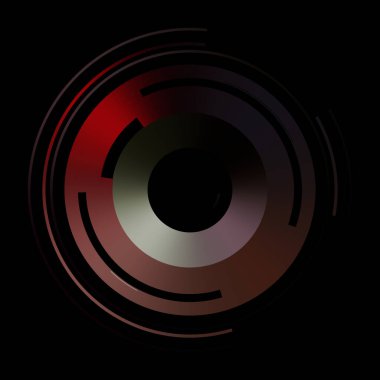 Gelecekçi hud arayüzü elementi. Soyut geometrik arkaplan. Dijital teknolojinin grafiksel çizimi siyah arkaplanda izole edildi..