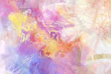 Soyut arkaplanda pürüzlü fırça darbeleri. Fırça boyası. Renkli boya darbeleri. Eşsiz duvar sanatı. Tuvaldeki modern sanat. Renkli çağdaş sanat eserleri.