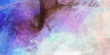 Soyut arkaplanda pürüzlü fırça darbeleri. Fırça boyası. Renkli boya darbeleri. Eşsiz duvar sanatı. Tuvaldeki modern sanat. Renkli çağdaş sanat eserleri.