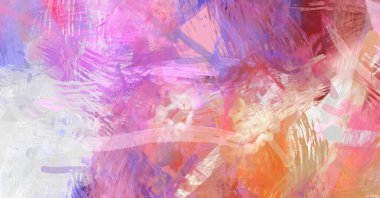 Soyut arkaplanda pürüzlü fırça darbeleri. Fırça boyası. Renkli boya darbeleri. Eşsiz duvar sanatı. Tuvaldeki modern sanat. Renkli çağdaş sanat eserleri.