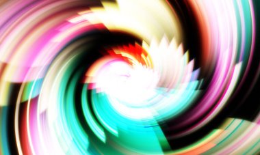 Dönen Işık gösterisi arka planı. Canlı renklerle donatılmış ruhani enerji girdabı. Renkli canlı hareket çizimi. Tanıtım geçmişi. Kutlama grafiği.