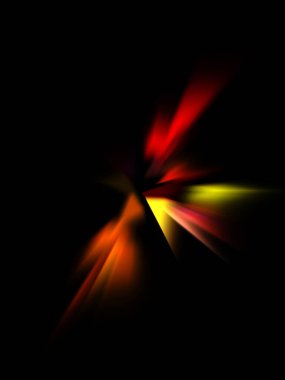 Parlayan ışıkları hareket ettirmenin havalı arka planı. Tasarımınız için canlı renkli bir portal şablonu. Işık ışınları ve hareket halindeki ışıldayan parçacıklar bir solucan deliği şekli oluşturuyor..