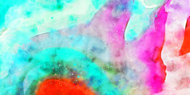 Kova desenli illüstrasyon. Çağdaş ve modern doku. Soyut renk boyama arka planı. Yaratıcı ve sanatsal duvar kağıdı. Fırçalanmış şekilleri ve lekeleri olan sanatsal duvar..