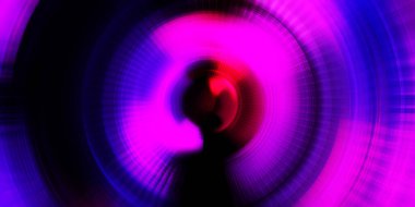 Parlayan neon ışıkları. Parlak sunum tasarım şablonu. Fotoğraf makinesi konsepti. Soyut arkaplan. Dönen ışık ışınları. Hareketli kavramsal duvar kağıdı. Grafik dijital illüstrasyon. 