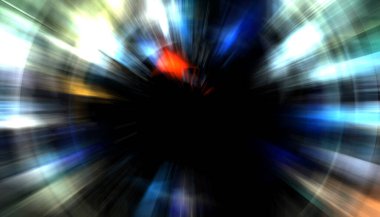 Muhteşem bir ışık gösterisi. Parlayan ışık ışınlarıyla renkli ve canlı parçacık patlaması. Çok renkli yıldız patlaması.