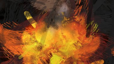 Soyut arkaplanda pürüzlü fırça darbeleri. Fırça boyası. Renkli boya darbeleri. Eşsiz duvar sanatı. Tuvaldeki modern sanat. Renkli çağdaş sanat eserleri.