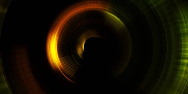 Parlayan neon ışıkları. Parlak sunum tasarım şablonu. Fotoğraf makinesi konsepti. Soyut arkaplan. Dönen ışık ışınları. Hareketli kavramsal duvar kağıdı. Grafik dijital illüstrasyon. 