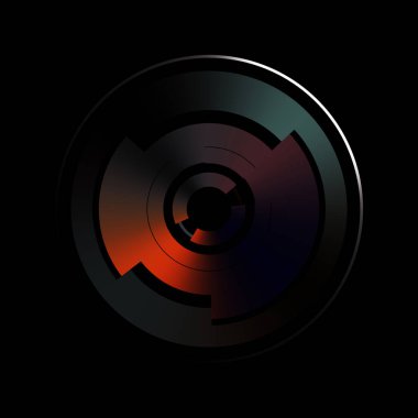 Gelecekçi hud arayüzü elementi. Soyut geometrik arkaplan. Dijital teknolojinin grafiksel çizimi siyah arkaplanda izole edildi..