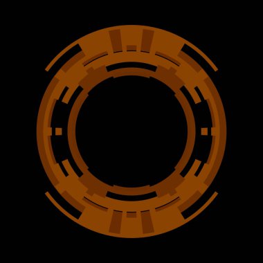 Fütürist dairesel gövde arayüzü elementi. Soyut çember geometrik arkaplan. Dijital teknolojinin grafiksel çizimi.
