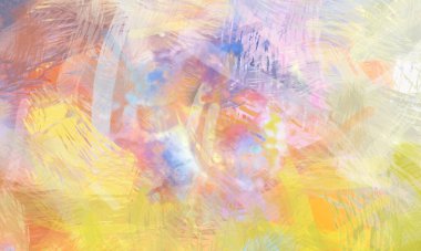 Soyut arkaplanda pürüzlü fırça darbeleri. Fırça boyası. Renkli boya darbeleri. Eşsiz duvar sanatı. Tuvaldeki modern sanat. Renkli çağdaş sanat eserleri.