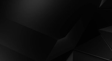 Lüks minimalist tasarım. Fütürist şablon. Karanlık elementleri olan birinci sınıf soyut duvar kâğıdı. Zarif bir zemin. Siyah üç boyutlu geometrik arkaplan. Poster, broşür, sunum için tasarım.