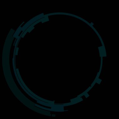 Fütürist dairesel gövde arayüzü elementi. Soyut çember geometrik arkaplan. Dijital teknolojinin grafiksel çizimi.