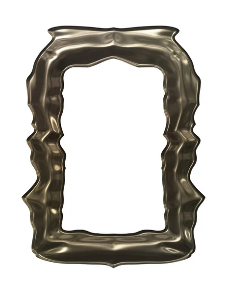 Metallic Illustratie Fantasie Frame Geïsoleerd Witte Achtergrond Perfect Voor Uitnodigingen — Stockfoto