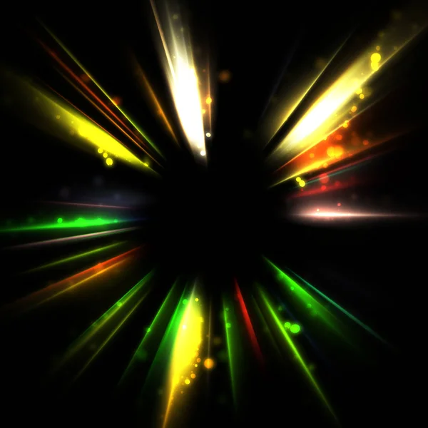光と輝く粒子の交差ビームのかなりの背景 鮮やかなカラフルなライトの壁紙 輝く光のディスプレイ — ストック写真
