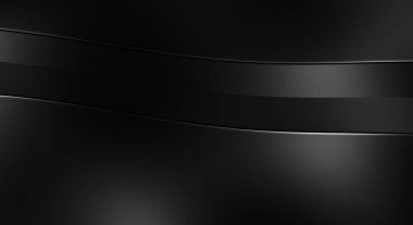 Siyah kıvrımlı yüzey. 3 boyutlu illüstrasyon. Soyut fütüristik geçmiş. Minimalist geometrik kapak tasarımı. Çarpık siyah çizgiler. Lüks dokuma duvar kağıdı. Zarif arkaplan.