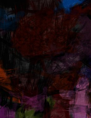 Tuval üzerinde etkileyici fırçalanmış resim. Kaotik resim. Taranmış Boyalı Soyut Arkaplan. Fırça darbesi ile boyanmış. Kaos duvarı sanatı. Sanatsal canlılık ve renkli duvar kağıdı.