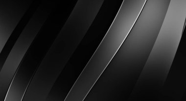 Siyah kıvrımlı yüzey. 3 boyutlu illüstrasyon. Soyut fütüristik geçmiş. Minimalist geometrik kapak tasarımı. Çarpık siyah çizgiler. Lüks dokuma duvar kağıdı. Zarif arkaplan.