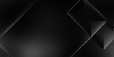 Siyah üç boyutlu geometrik arkaplan. Moda lüks minimalist tasarım. Geometrik şablon. Karanlık elementleri olan birinci sınıf soyut duvar kâğıdı. Poster, broşür, sunum, web sitesi için özel tasarım.