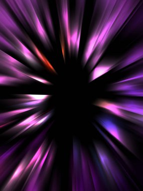 Siyah arkaplanda izole edilmiş dinamik ışık ışınları. Parlayan renkli ışık parçacıklarının grafiksel 2d çizimi.