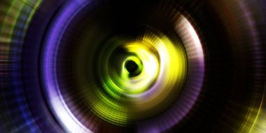 Parlayan neon ışıkları. Parlak sunum tasarım şablonu. Fotoğraf makinesi konsepti. Soyut arkaplan. Dönen ışık ışınları. Hareketli kavramsal duvar kağıdı. Grafik dijital illüstrasyon. 