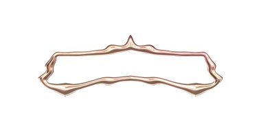 Üç boyutlu metalik illüstrasyon. Beyaz arka planda izole edilmiş fantezi çerçevesi. Davetiyeler, posterler, menü, hatıra defteri ve sunum için mükemmel. Metnin için şablon.