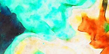 Kova desenli illüstrasyon. Çağdaş ve modern doku. Soyut renk boyama arka planı. Yaratıcı ve sanatsal duvar kağıdı. Fırçalanmış şekilleri ve lekeleri olan sanatsal duvar..