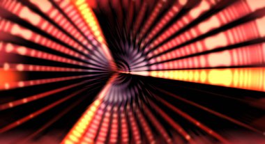 Siyah arkaplanda dönen ışık gösterisi. Lüks çizgiler. Parlak kıvrımlı duvar kağıdı. Uzay tüneli. Dönen ışık çemberi ya da maytap izi. Parlak konsept çizimi.