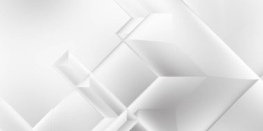 Beyaz 3d geometrik arka plan. Karanlık elementleri olan birinci sınıf soyut duvar kâğıdı. Poster, broşür, sunum ve web sitesi için özel tasarım. Moda lüks minimalist tasarım. Geometrik şablon. 
