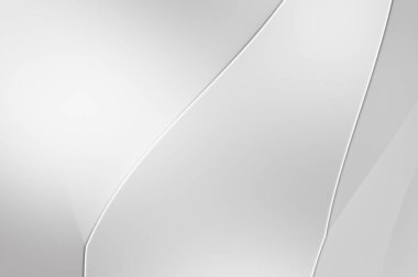 3 boyutlu illüstrasyon. Beyaz kıvrımlı yüzey. Lüks dokuma duvar kağıdı. Zarif bir zemin. Soyut fütüristik geçmiş. Minimalist geometrik kapak tasarımı. Çarpık beyaz çizgiler.