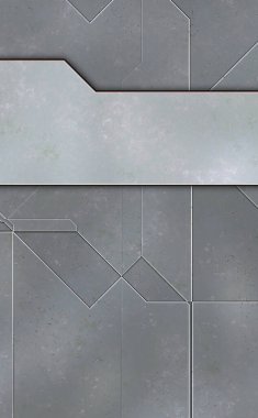 Katmanlı paneller. Fütürist soyut duvar kağıdı. Geometrik teknolojik yansıtıcı arka plan 3D metalik doku. Uzay gemisi desen yüzeyi.