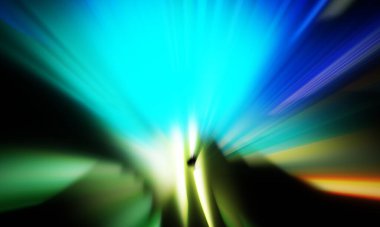 Siyah zemin üzerinde ışık parçacığı izleri. Parlayan parçacıkları ve çizgileri olan ışık patlaması yıldızı. Güzel hareketli soyut ışınlar duvar kağıdı. Renkli Patlama grafiği. Işık ışınlarının patlaması. 