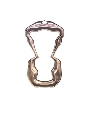 Üç boyutlu metalik illüstrasyon. Beyaz arka planda izole edilmiş fantezi çerçevesi. Davetiyeler, posterler, menü, hatıra defteri ve sunum için mükemmel. Metnin için şablon.