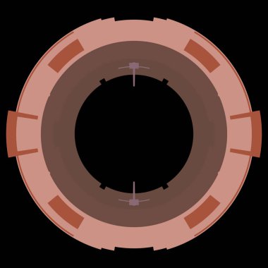 Fütürist dairesel gövde arayüzü elementi. Soyut çember geometrik arkaplan. Dijital teknolojinin grafiksel çizimi.
